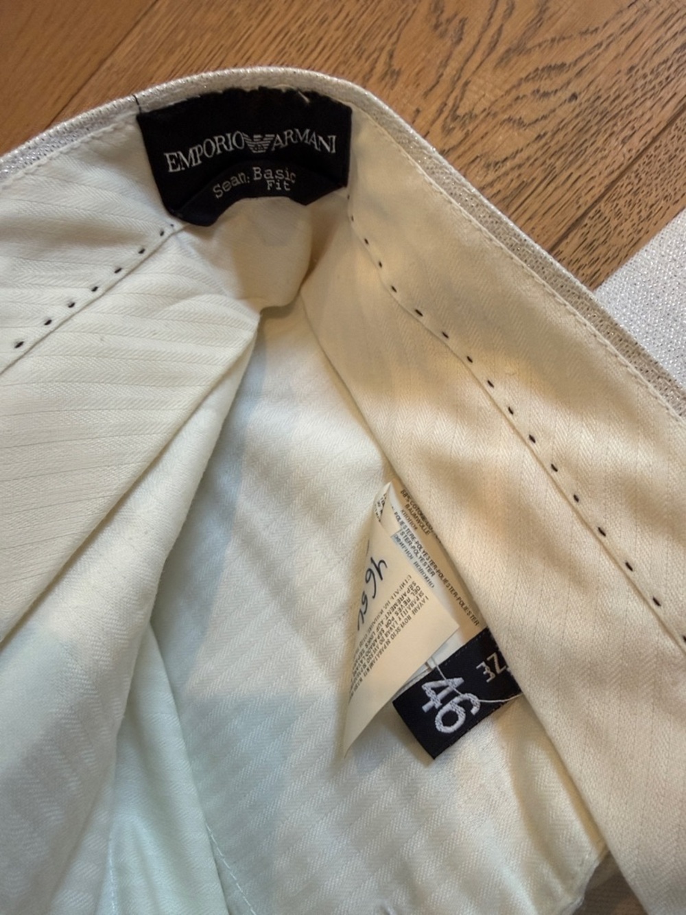 Emporio Armani Men's White Dress Trousers - Picture 2 of 5